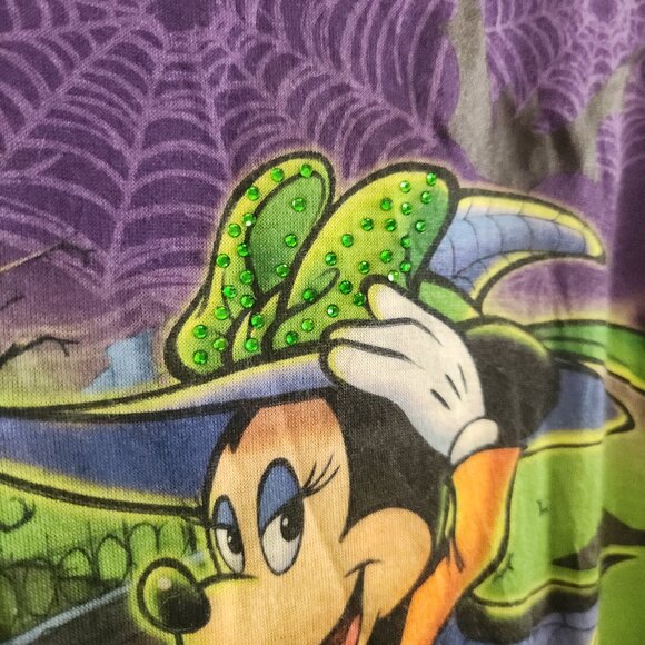 Disney Parks Halloween Minnie Witch Vampire Mickey Mouse Shirt Size Large - Picture 5 of 11